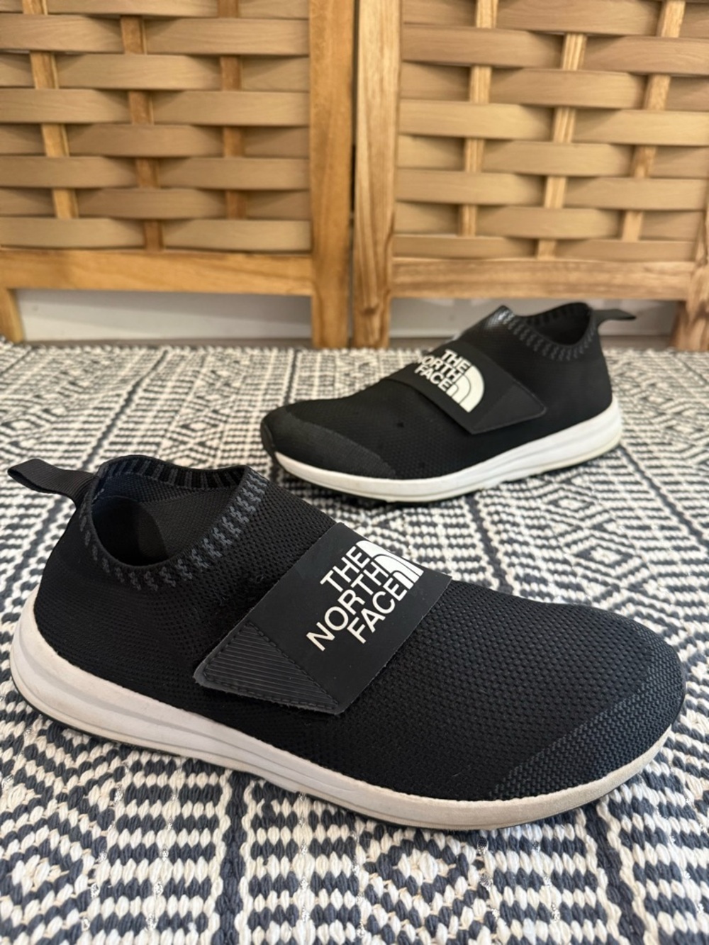 The North Face Black Slip-On Fly Knit Sock Sneaker Athletic Shoes